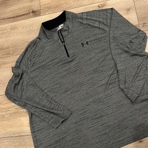 Men’s Under Armour Loose Fit Long Sleeve Pullover - Heathered GrayBlack - XXL